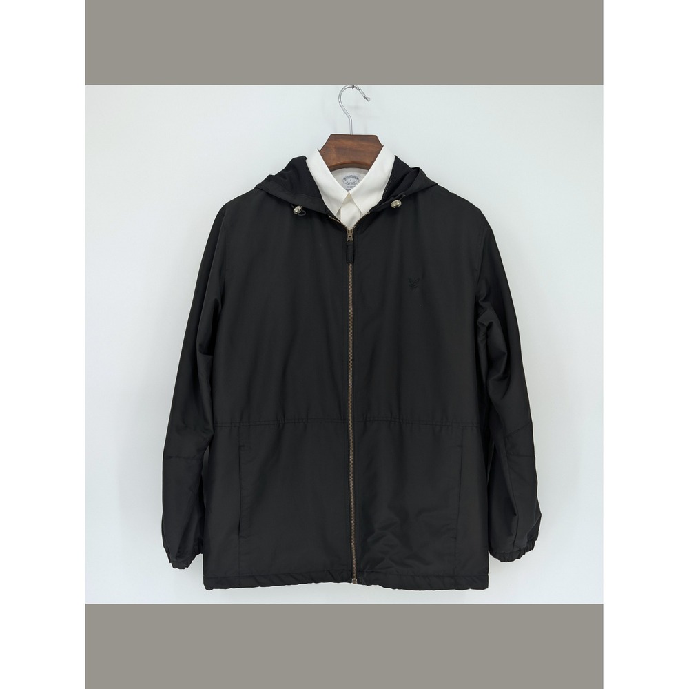 Lyle & Scott Scotland Men's M Black Hooded Windbreaker Mesh Lined Jacket